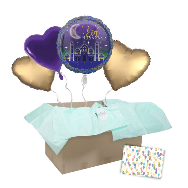 Heliumballon-Geschenk "Eid Mubarak" Lila