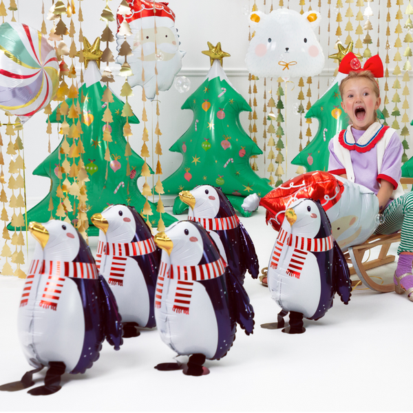 Tierballon Airwalker Pinguin mit Schal