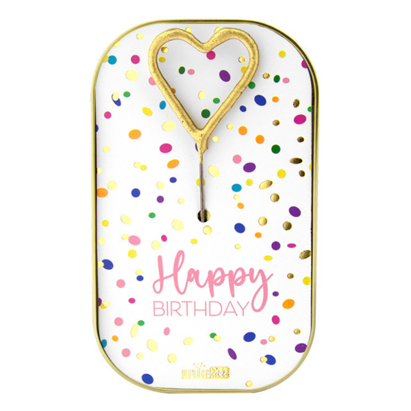 Wondercake "Happy Birthday" Konfetti mit Herz-Wunderkerze
