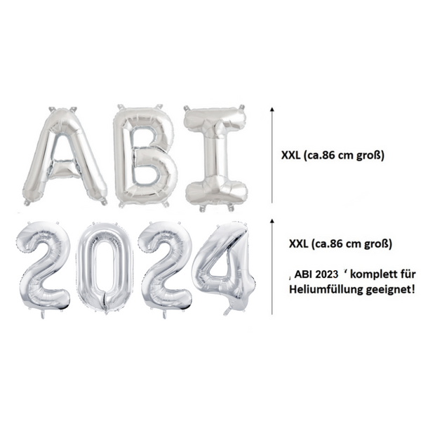 XXL Ballonschriftzug "Abi 2024" Silber