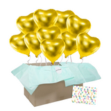 Heliumballon-Geschenk XL 10 Herzen Wunschfarbe Gold - DECORAMI