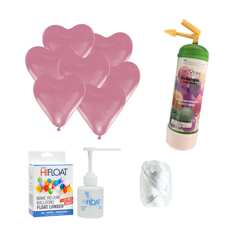 Heliumballon Set Herzen inkl. Hi-Float