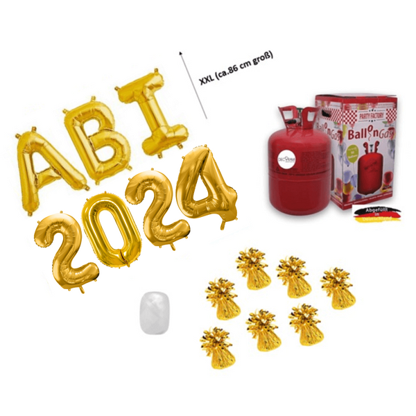 XXL Helium-Set "Abitur 2024" Gold