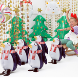 Tierballon Airwalker Pinguin mit Schal