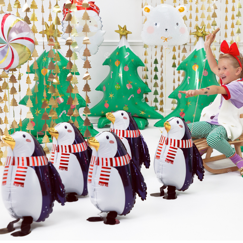 Tierballon Airwalker Pinguin mit Schal