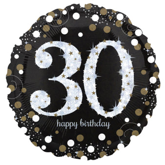 Geburtstagsballon "30 Happy Birthday" Sparkling