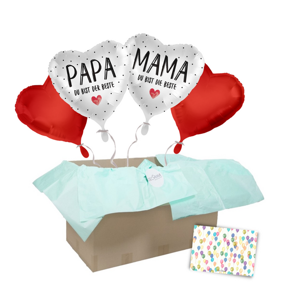 Heliumballon-Geschenk beste Mama & bester Papa