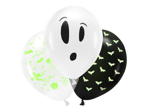 Luftballons Halloween Glow in the Dark 3Stk.