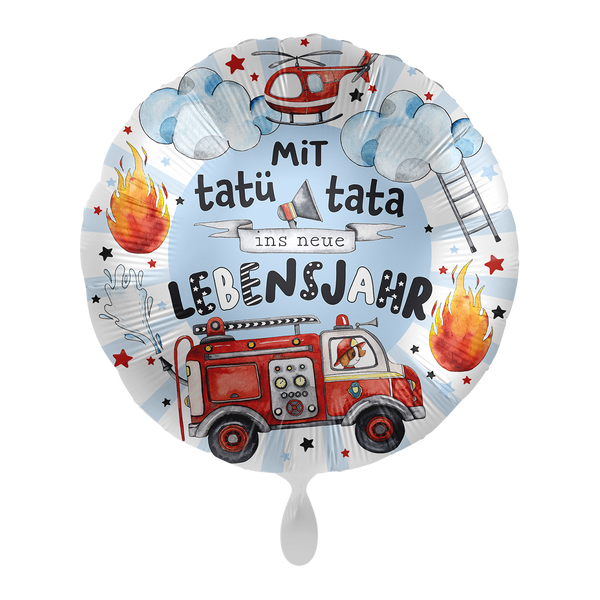 Heliumballon-Geschenk "Happy Birthday" Feuerwehrauto