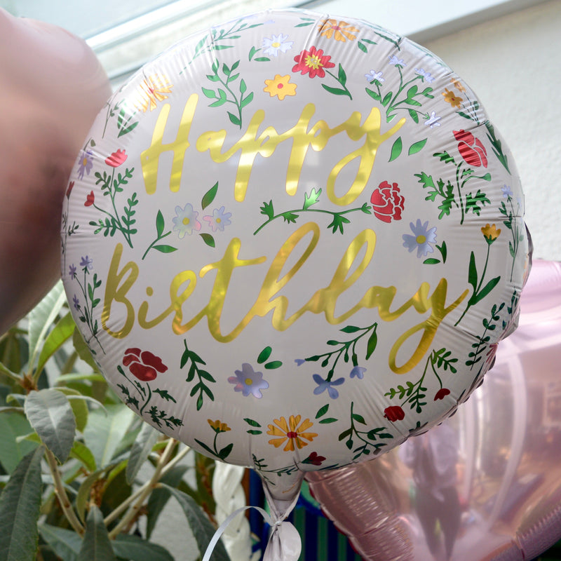 Heliumballon-Geschenk "Happy Birthday" Boho Flower - DECORAMI 