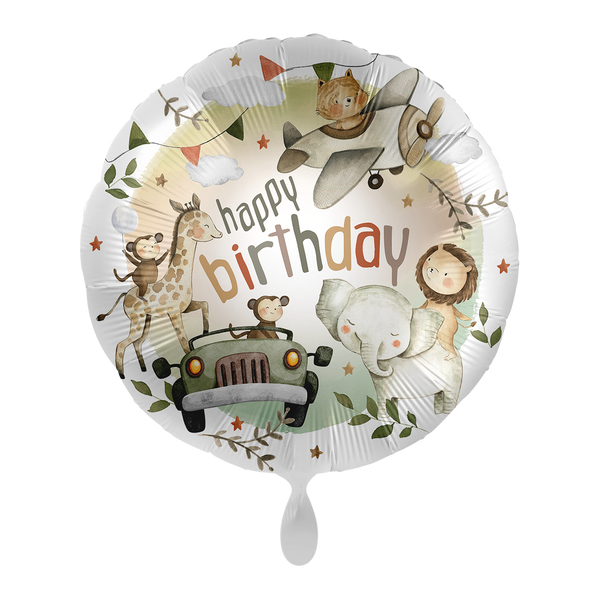 Heliumballon-Geschenk "Alles gute zum Geburtstag" Safari