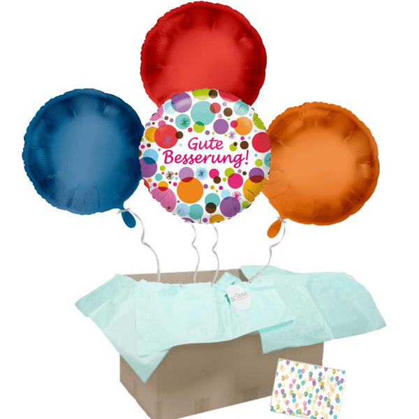 Heliumballon-Geschenk "Gute Besserung" Bunt