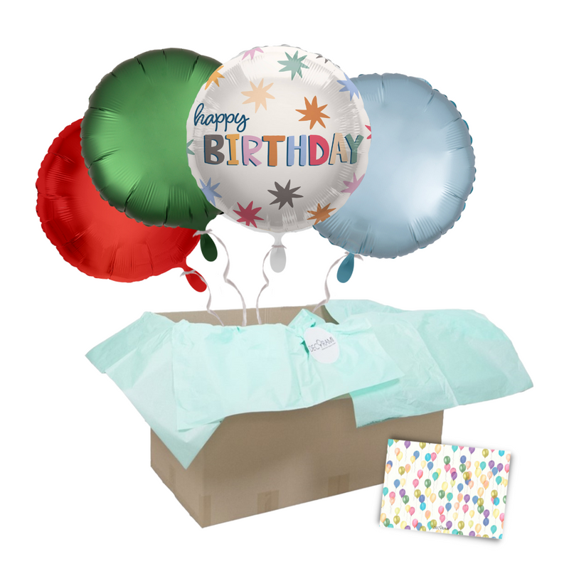 Heliumballon-Geschenk "Happy Birthday" Stars