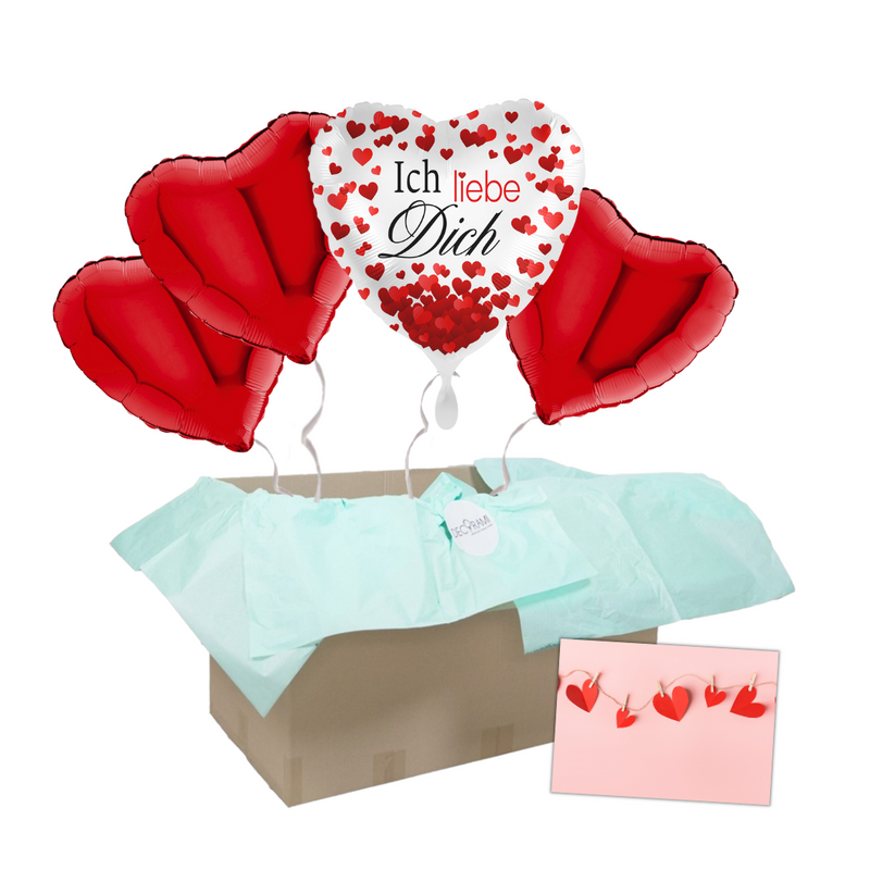 Heliumballon-Geschenk Valentinstag "Ich liebe Dich" inkl. Liebeskarte