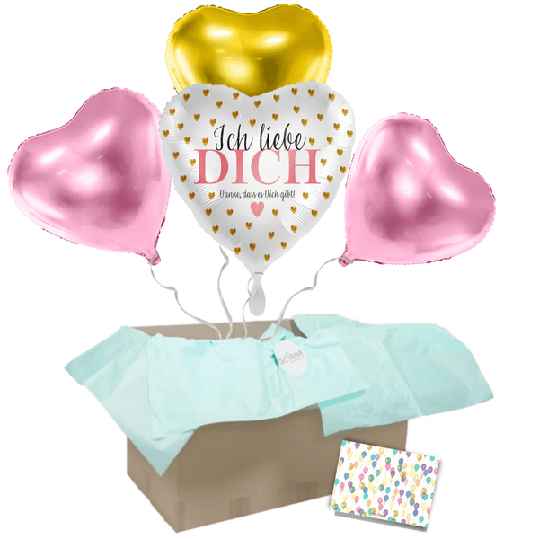 Heliumballon-Geschenk "Ich liebe Dich...Danke, dass es Dich gibt!"