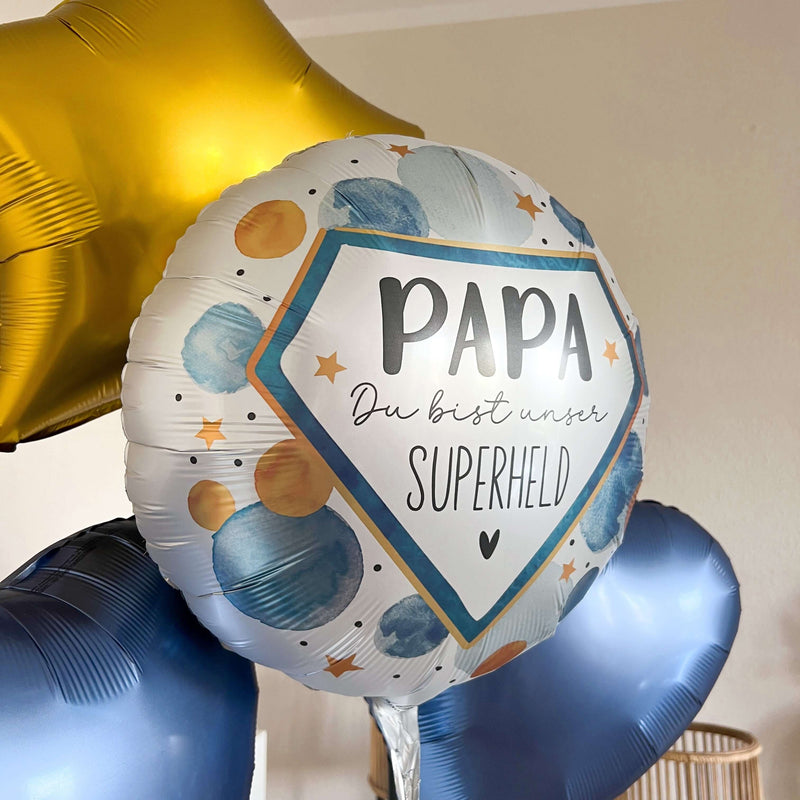 Heliumballon-Geschenk "Papa Du bist unser Superheld"