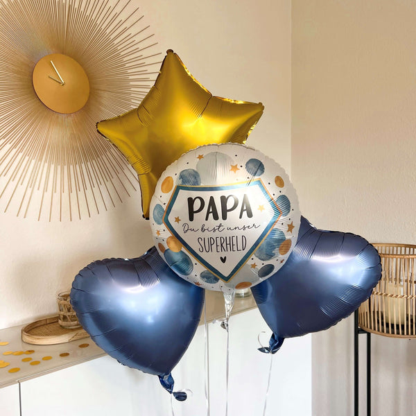 Heliumballon-Geschenk "Papa Du bist unser Superheld"
