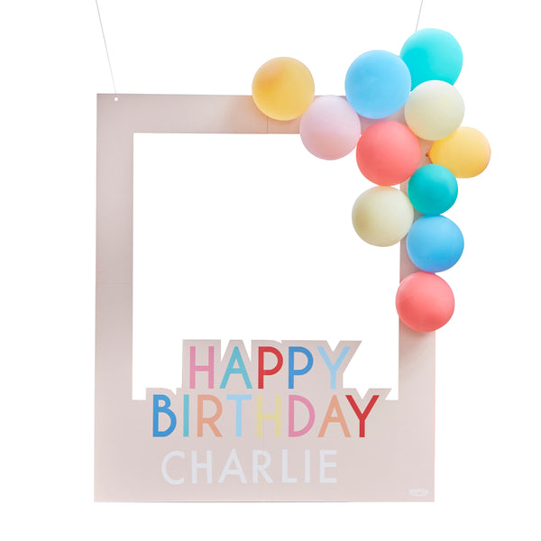 Personalisierbarer Fotorahmen mit buten Ballons
