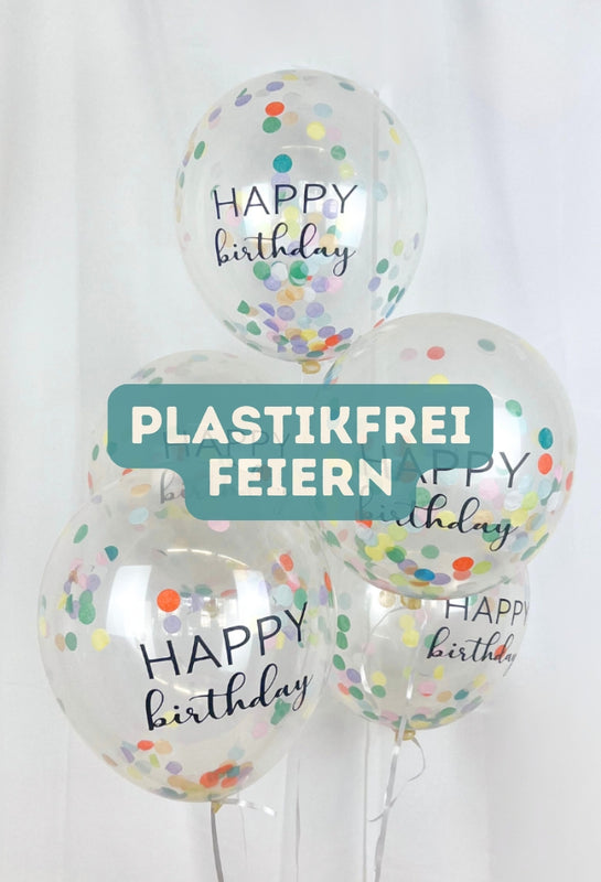 DECORAMI Happy Birthday Konfetti Ballons in Bunt