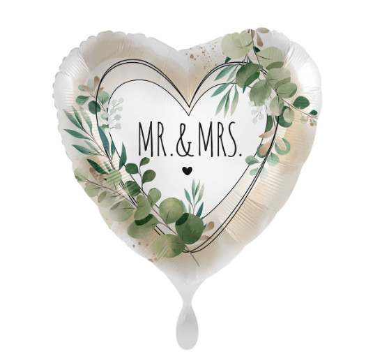 Herzballon "Mr. & Mrs."