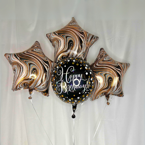 Heliumballon-Geschenk "Happy Birthday" Marmor