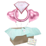 Heliumballon-Geschenk Verlobungsring Rosa