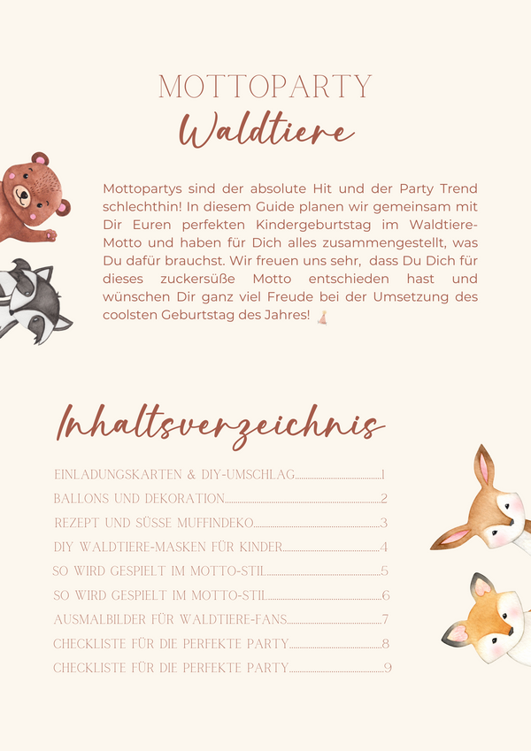 Mottoparty-Guide: Waldtiere [PDF]