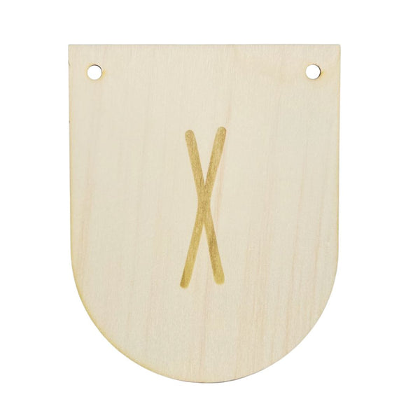 Buchstaben Holzwimpel X