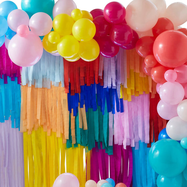Backdrop-Kit Regenbogen Tasseln & Ballongirlande