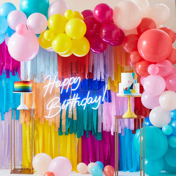 Backdrop-Kit Regenbogen Tasseln & Ballongirlande