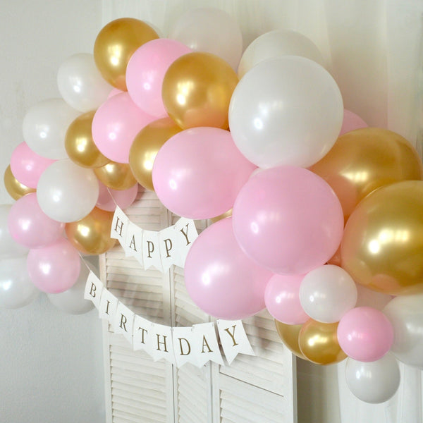 Ballongirlanden-Kit DIY Gold-Rosa - DECORAMI 