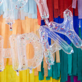 Ballonschriftzug "Happy Birthday" Konfetti Transparent