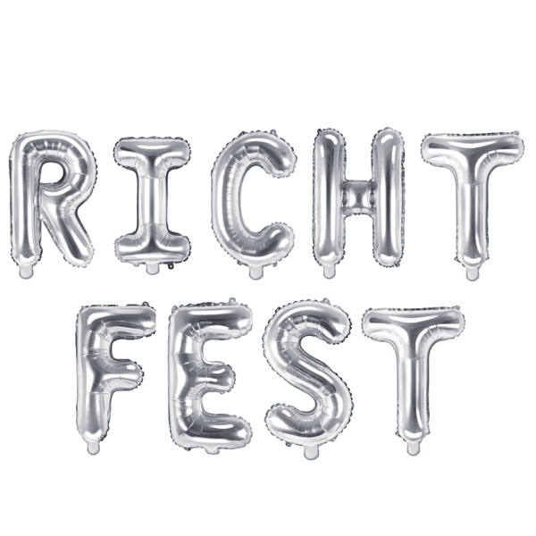 Ballonschriftzug "Richtfest" Silber