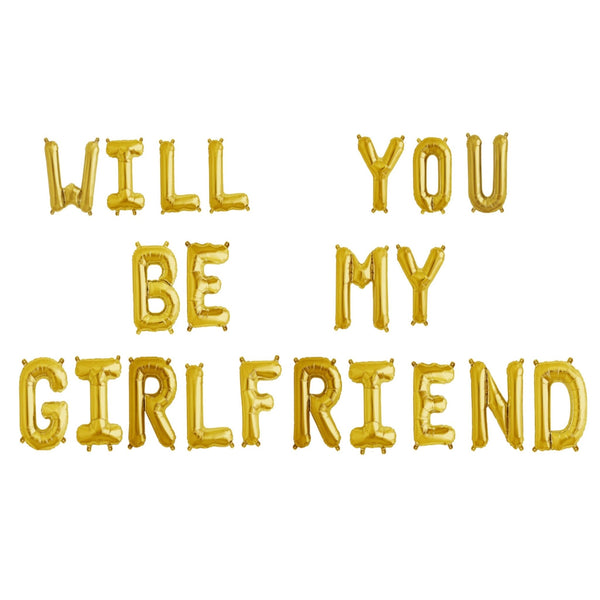 Ballonschriftzug "Will you be my girlfriend"