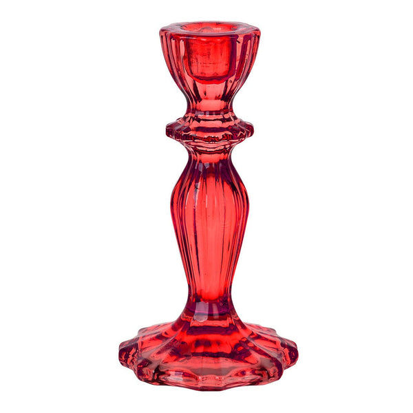 Stabkerzenständer Glas Rot
