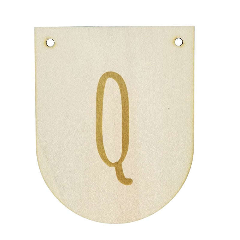 Buchstaben Holzwimpel Q