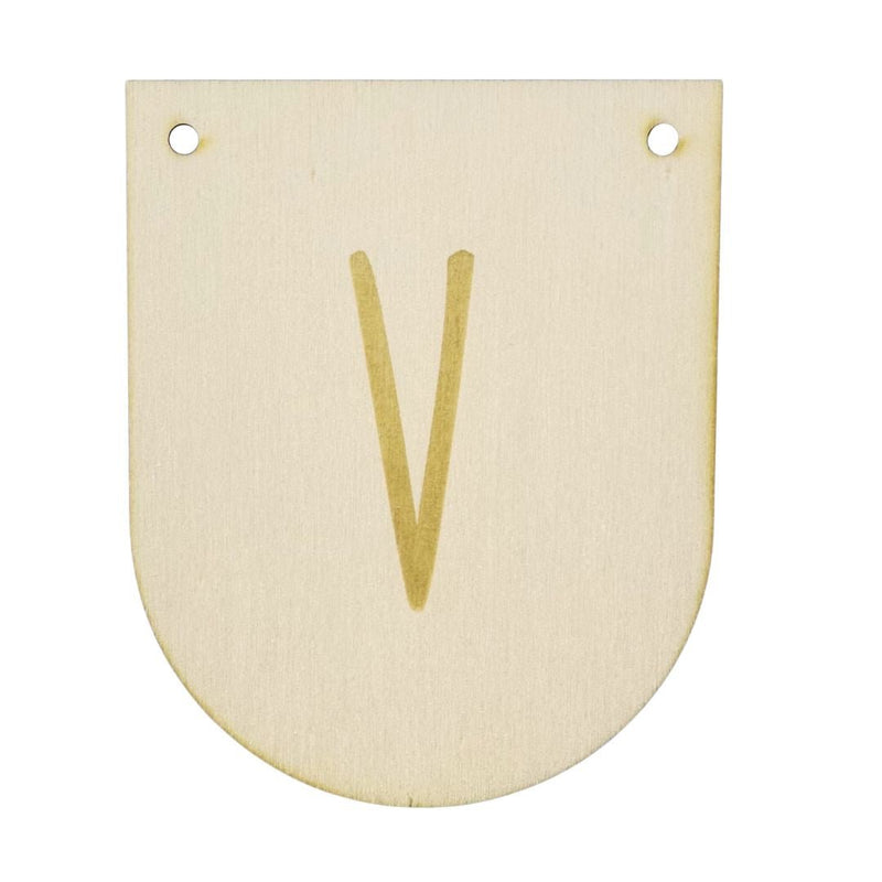 Buchstaben Holzwimpel V