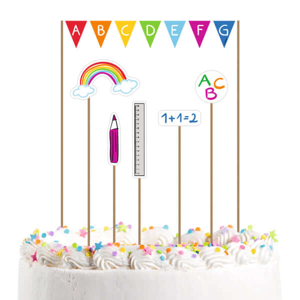 Caketopper Schulstart 7 Stk.