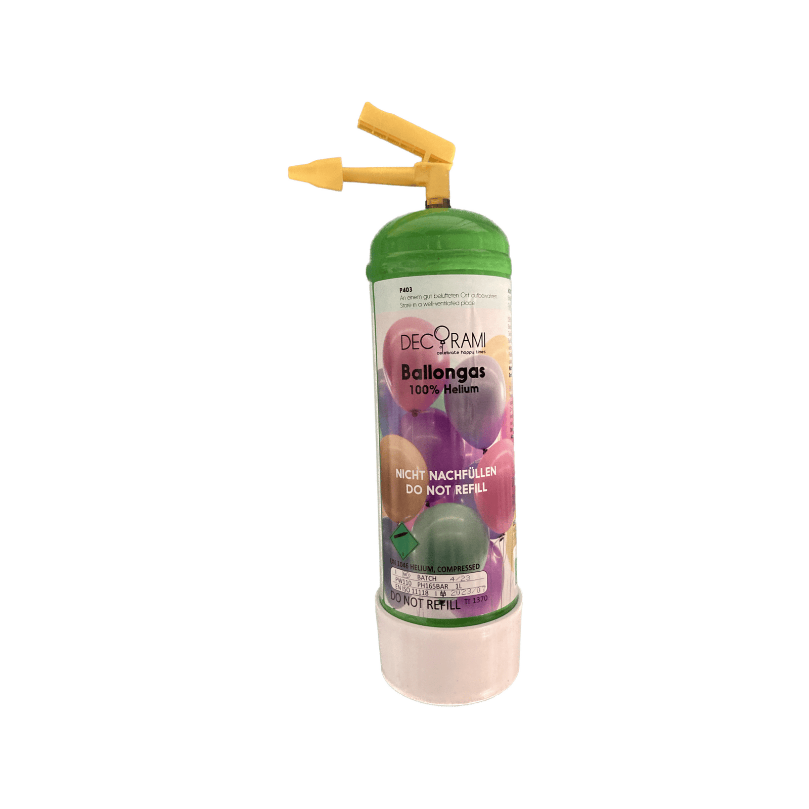 heliumflasche aufbewahren DECORAMI Helium - Ballongas-Einwegflasche 0,11m³