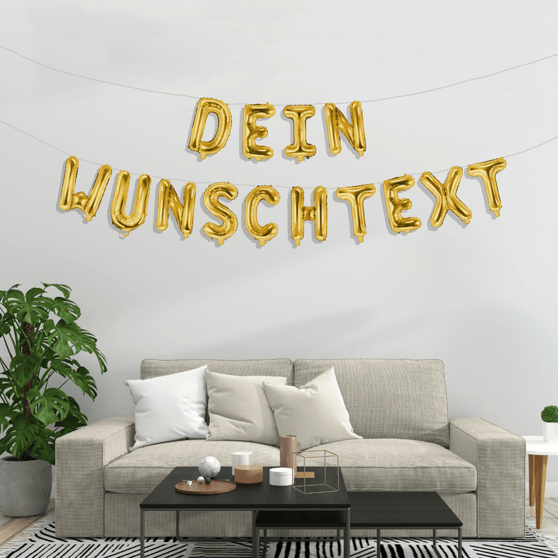 Dein Ballon-Wunschtext Gold - DECORAMI 