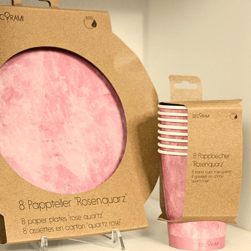 Eco-Pappbecher Rosenquarz 8 Stk.