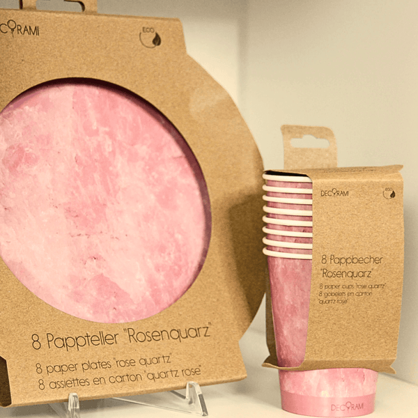 Eco-Pappteller Rosenquarz 8+1 Stk.