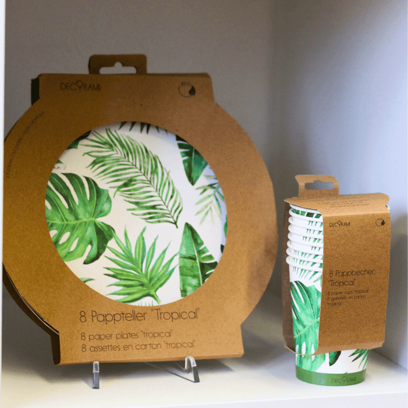 Eco-Pappteller Tropical 8+1 Stk.