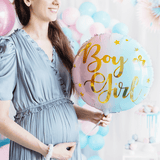 Folienballon "Boy or Girl" Pastell-Gold