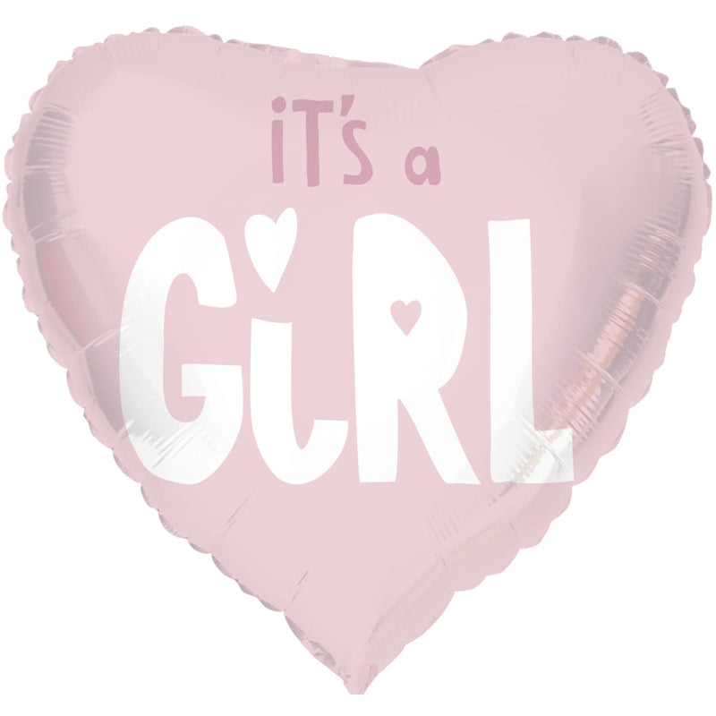 Folienballon "It's a GIRL" Herz