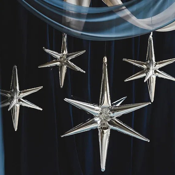 Sternenhimmel Set - 3D Sterne in Silber 5 Stk.