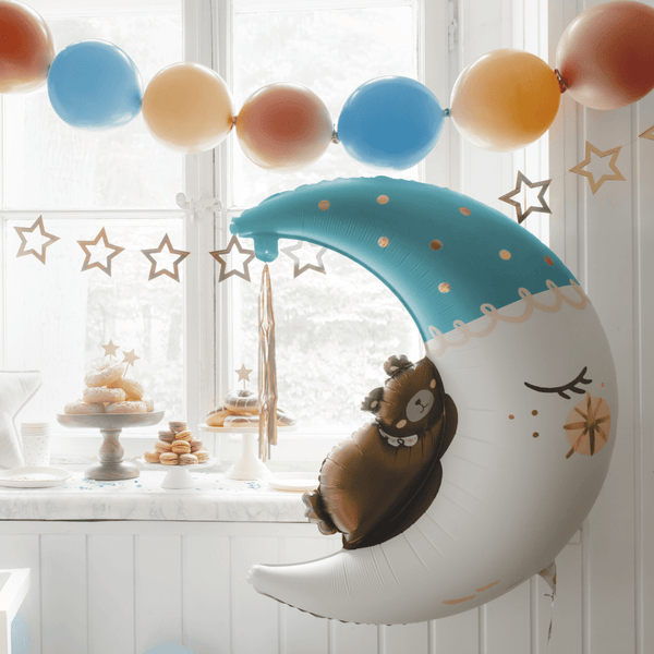 Folienballon Teddy auf Mond XXL