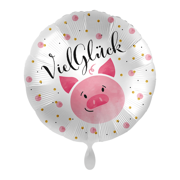 Folienballon "Viel Glück" Schwein