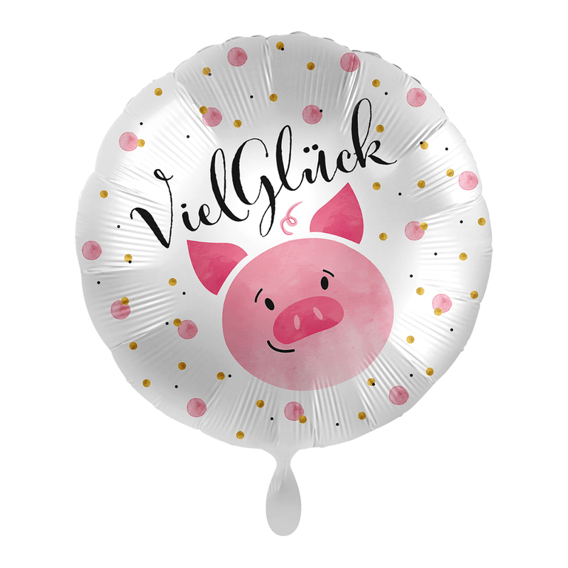 Folienballon "Viel Glück" Schwein