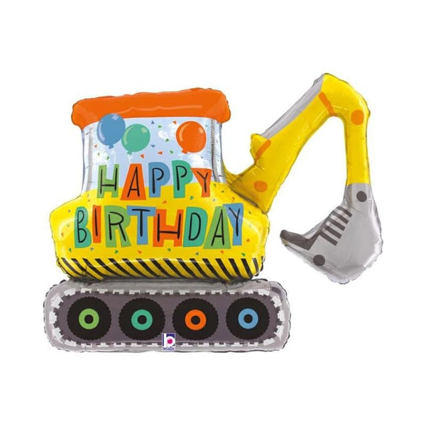 Folienballon XXL Bagger "Happy Birthday"